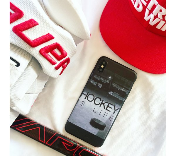 Kryt Hockey is life iPhone XS Max - čierny